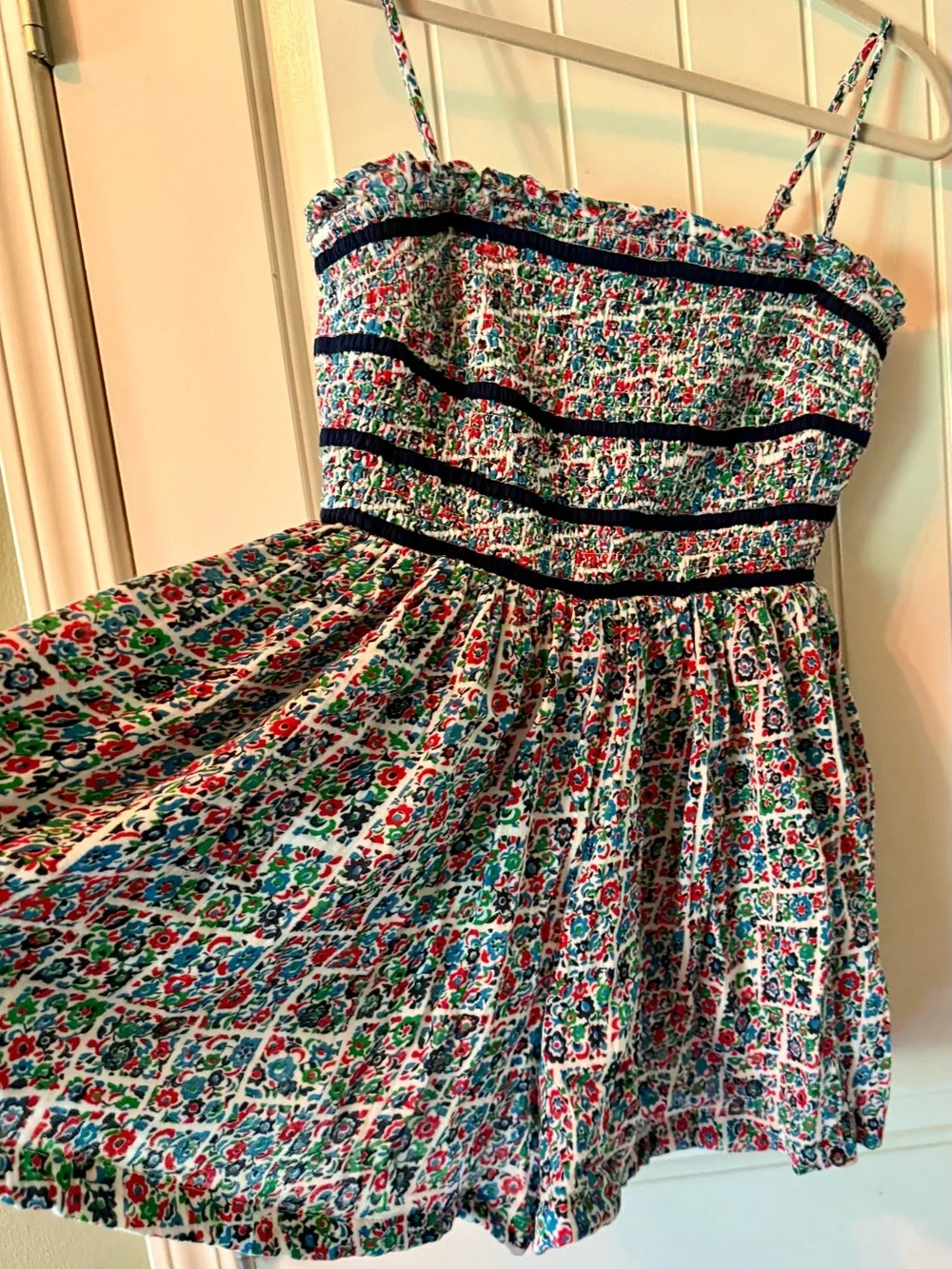 Free People Bali Checked Out Romper with smocked bodice